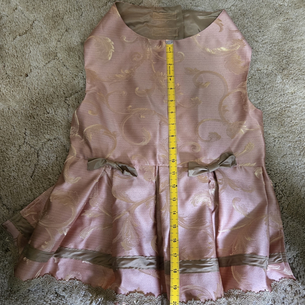 Sassy Peach, Brown and Gold Dog Dress